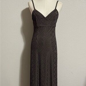 Vintage Portrait Animal Print Women’s Stretchable Dress Size L Made In USA Brown